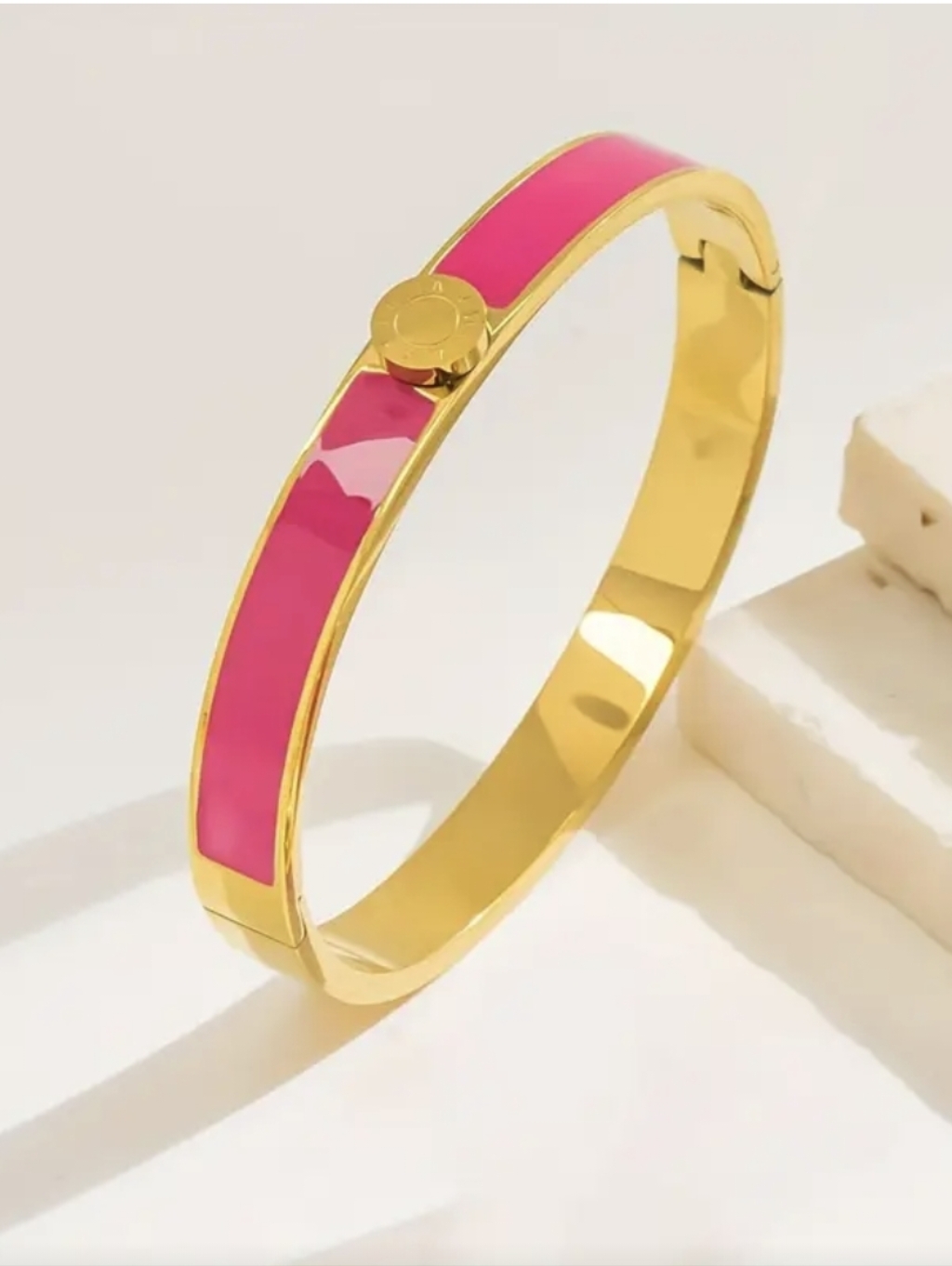 18k Gold Plated Roman Numeral Bangle Bracelet